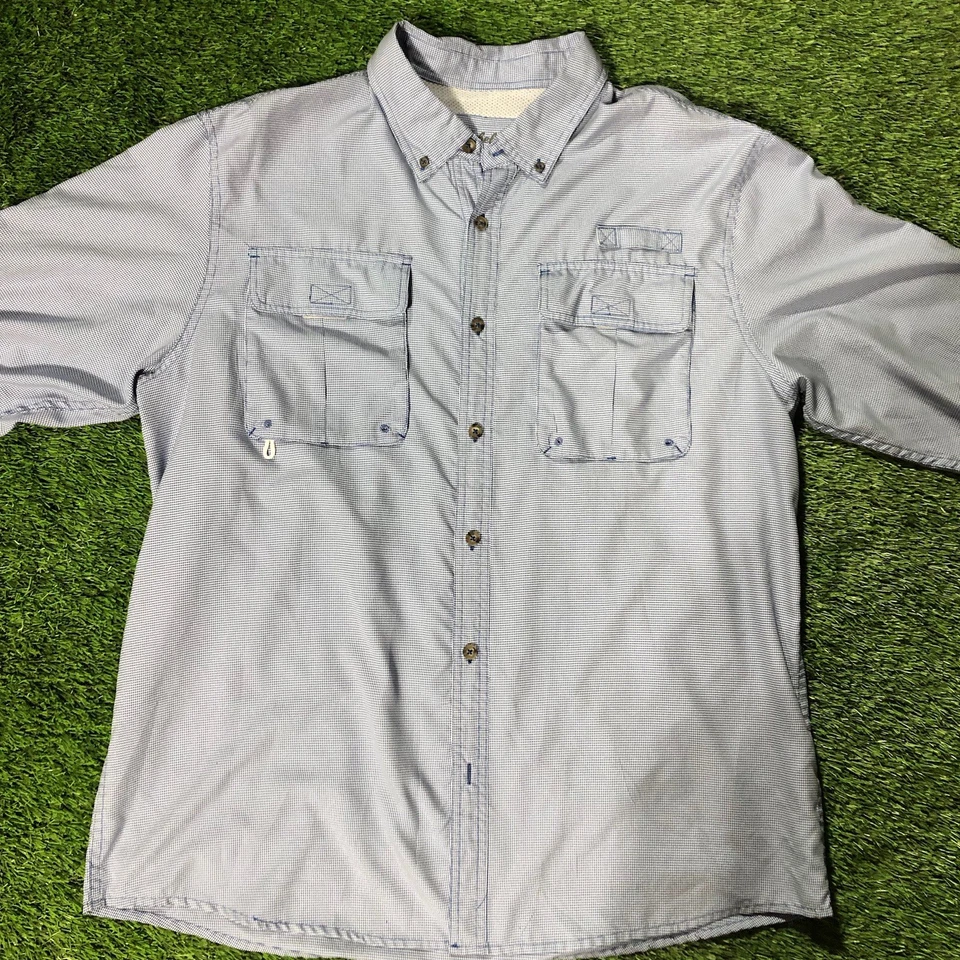 Cabelas Shirt Men’s L Blue Guidewear Fishing Outdoors Vented UPF 50 - Image 2 of 4