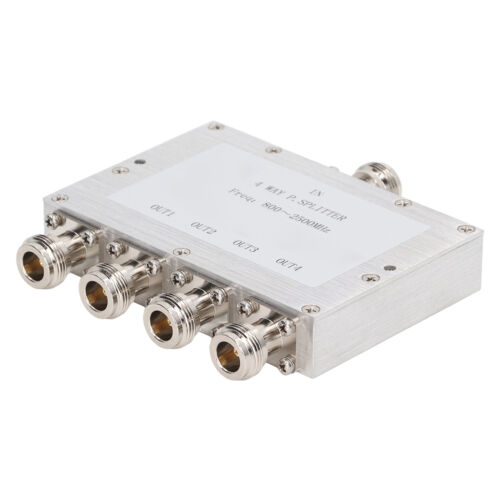 RF Power Splitter 4-Way Splitter Power Passing For TV Antenna And Cable  - Foto 1 di 23