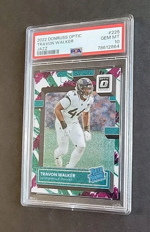 Travon Walker 2022 Donruss Optic Jazz Prizm RC SSP Rookie PSA 10 - Very Low Pop - Image 3 of 4