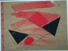 WALTER FUSI - tempera su carta - archiviata - incorniciata