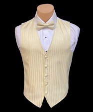 Men's Canary Yellow Tuxedo Vest with Bow or Long Tie Big  Tall Sizes Free Ship