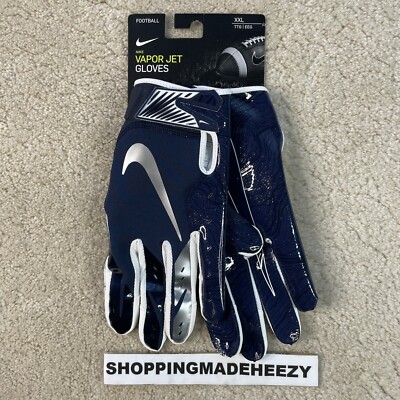 [2XL] NIKE VAPOR JET Sticky Magnigrip Football Gloves Cowboys Navy Blue  Gray