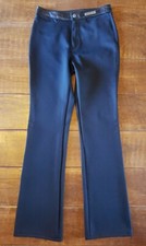VTG Harley Davidson Pants Women 6 Black Nylon Leather Bootcut Motorcycle Biker