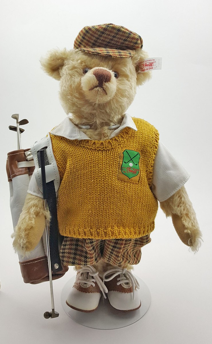 Steiff Teddy Bear Golfer Limited Edition EAN. 670671, Mohair