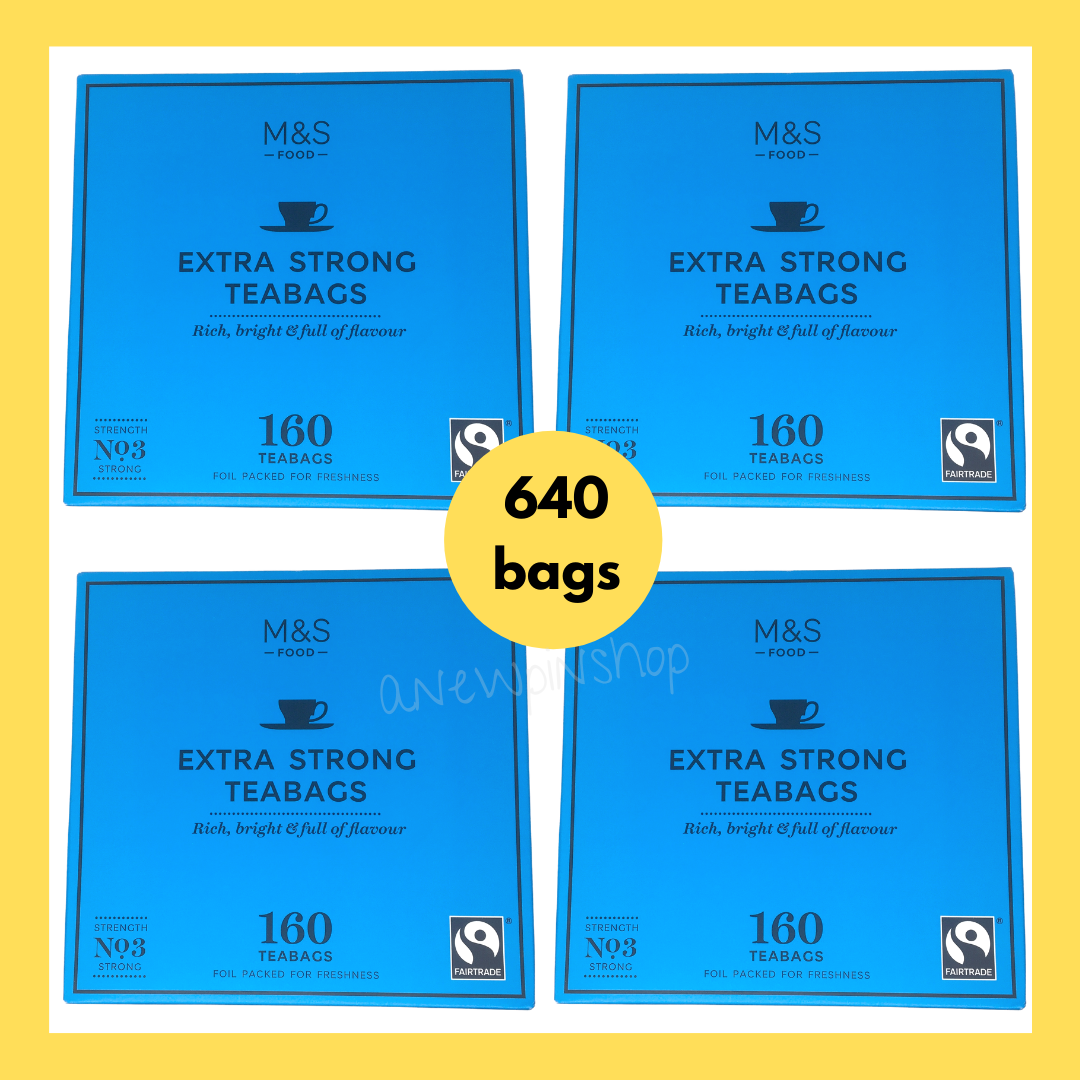 M&S Tea Bags Extra Strong Strength No 5 640 Bags 4x Boxes Marks