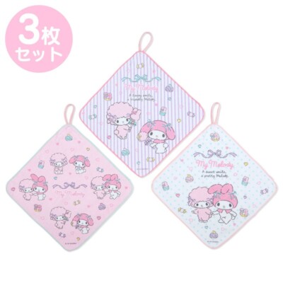 Sanrio Original Hand Towel with Loop, 3 towels