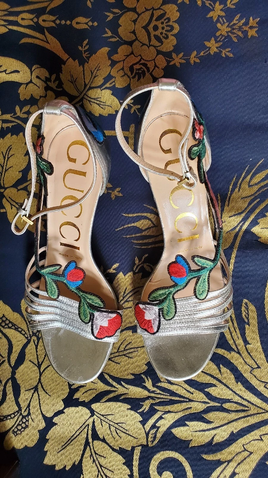 Talons fleur brodés GUCCI Ophelia superbes chiots floraux Ophelia, taille 37.