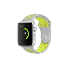 CINTURINO IN SILICONE GRIGIOGIALLO 38MM 40MM MISURA S MOD. NIKE APPLE WATCH SERI