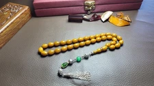Original Amber Bakelite Muslim Prayer Beads Tasbih Misbaha Rosary İslamic tesbih