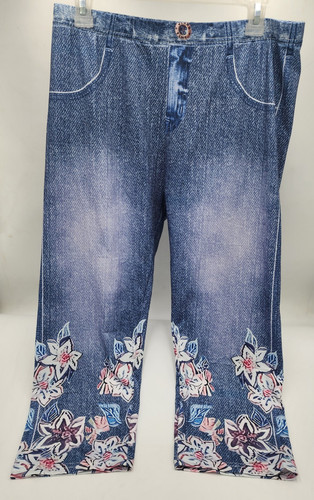 Damen Stretch Capri Hose sieht aus wie Jeans Größe XL - Bild 1 von 5