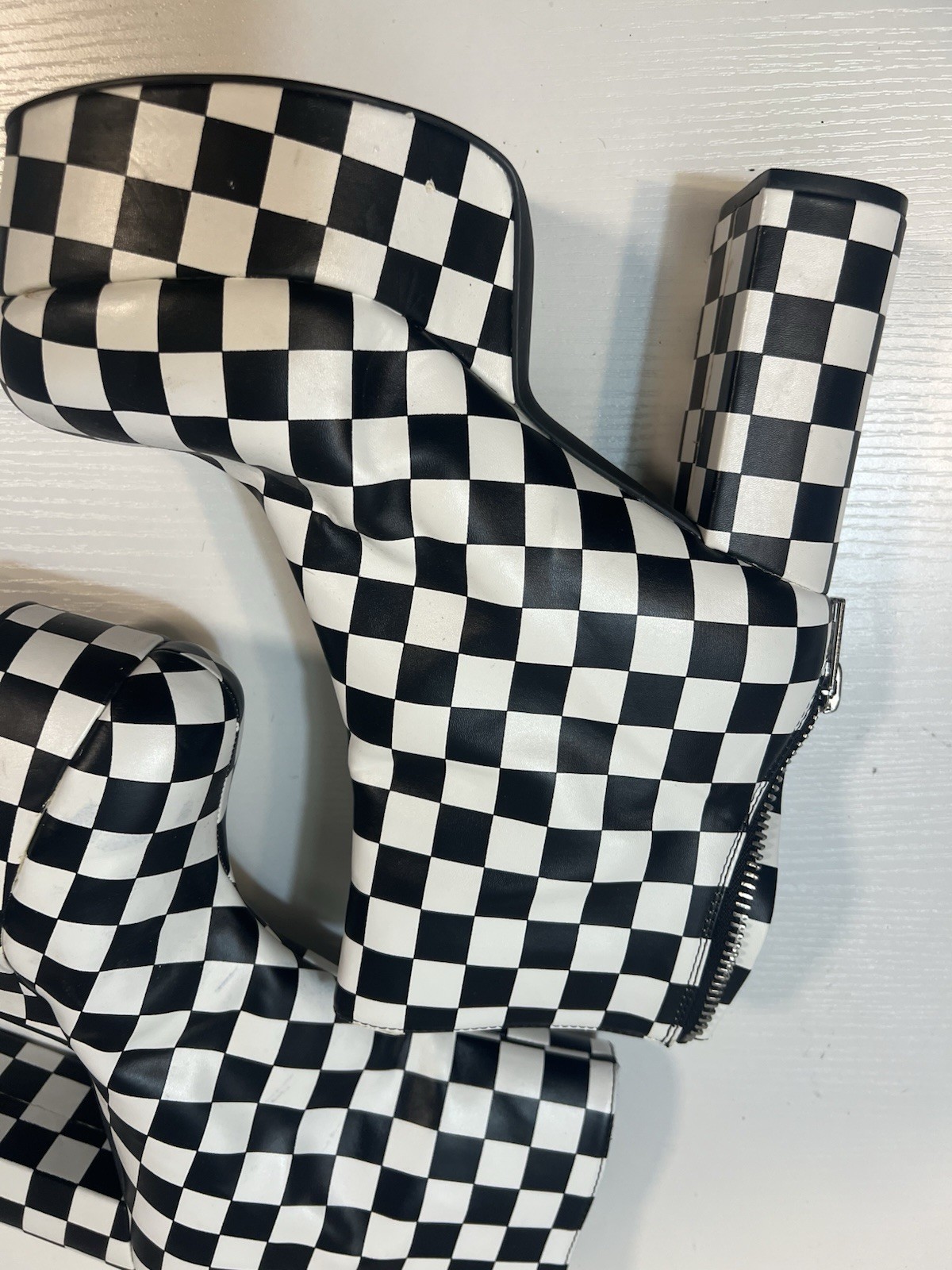 Current Mood Boots 9 Checkered Platform Ankle Boo… - image 8