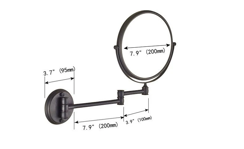 Oil Rubbed Brass Makeup Mirror 3x Magnifying Folding Wall Mount Vanity Mirror [