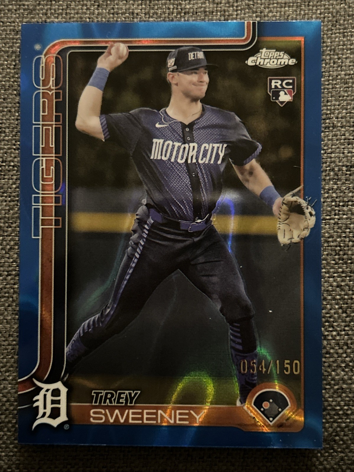 2025 Topps Chrome - Trey Sweeney #6 Blue Lava Refractor /150 (RC)