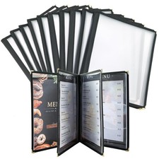 8.5 x 11 Inch Menu Covers, 10 Pack 4 Page 8 View Menu Sleeves Clear View Menu...