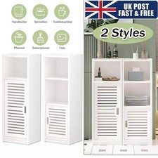 Bathroom Cabinet Free Standing Floor Storage Unit Organizer Waterproof White UK