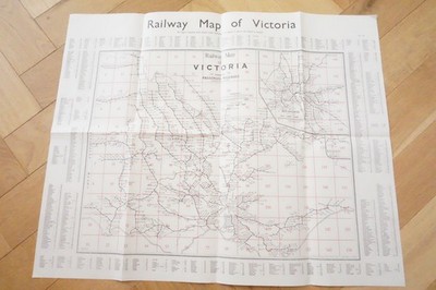 1963 Railway Map of Victoria Australia Showing Passenger Mileages 
