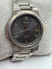 Vintage Men's Citizen ATTESA 3810-451694 Titanium Quartz Date Watch New Battery