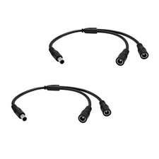 DC Power Splitter 5.5mm x 2.5mm 1 Male To 2 Female 12V LED CCTV Router 2 PCS