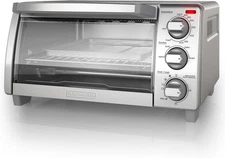 BLACK+DECKER 4-Slice Toaster Oven with Natural Convection, Stainless Steel, TO17
