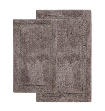 2 Piece Bath Rug Set, 100 Soft Cotton, Size 24x17 Inch and 34x21 Inch, Latex...