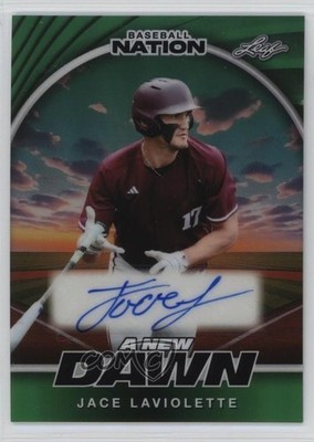 2025 Leaf Baseball Nation New Dawn Green Prismatic 1/5 Jace LaViolette Auto 1pe6