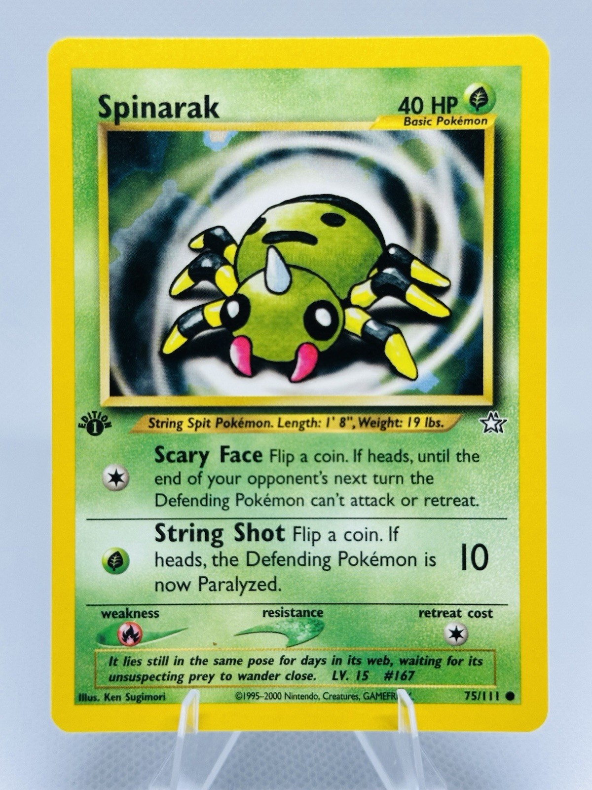 Spinarak 75/111 1st Edition Neo Genesis 2000 Pokémon Card WotC – NM
