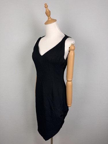 Versus Gianni Versace Black Solid Formal Sleeveless V-Neck Side Zip Night Dress - Picture 6 of 17