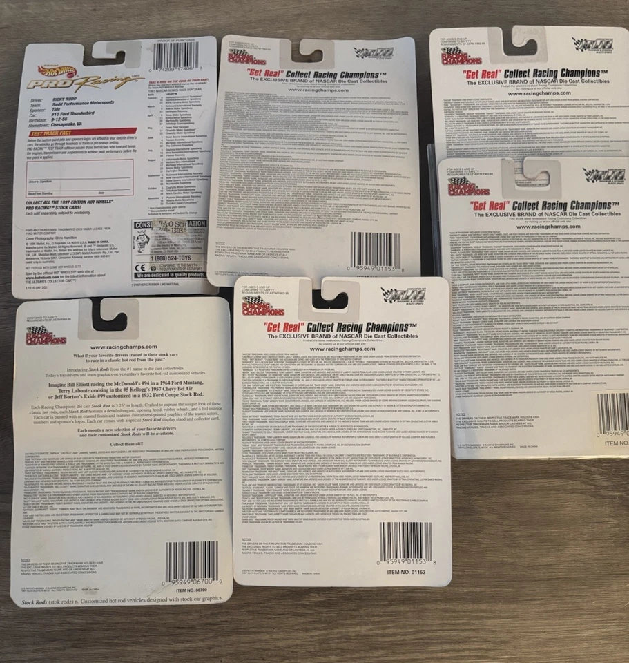 Racing Champions & Hot Wheel Vintage 1997 Die Cast Lote De 5 Colección NASCAR Foto 2 de 4