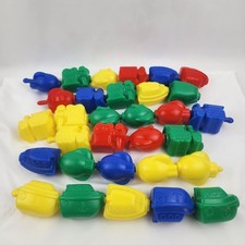 21 Vtg Blowmold Snap Lock Pop Beads Baby Toy ...