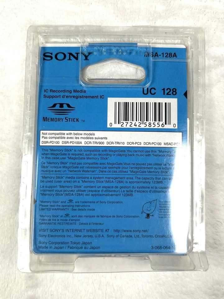 New Sealed Sony MSA-128A Memory Stick • 128MB - Image 2 of 4
