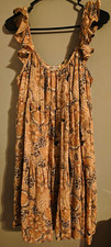Marissa Olivia Women’s Beige Floral Ruffle Strappy Sundress M