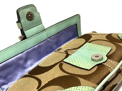 MINT Coach Y2K Exotic Snakeskin Evening Party Clutch Buckle Bling
