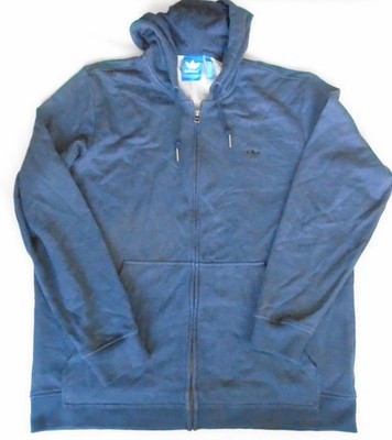 Adidas Originals Full Zip Hoodie grau blau Herren XL Trefoil Logo sehr guter Zustand