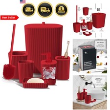 Christmas Bathroom Set Holiday Xmas Bathroom Accessories 6PC Complete