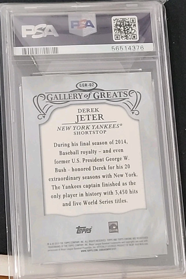 2015 Topps GGR-2 Derek Jeter PSA 10 NY Yankees Gallery OF Greats Refractor - Image 2 of 2