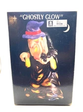 "Ghostly Glow" Witch with Purple Hat Halloween Decoration