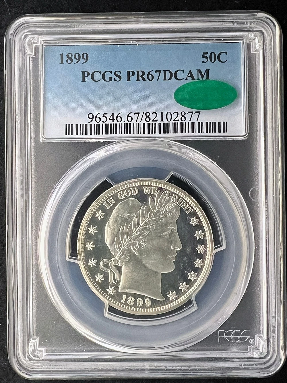 1899 50C Half Dollar Barber PCGS PR67DCAM (CAC)