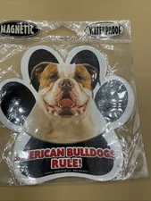 American Bulldogs Rule! 5" Waterproof Dog Paw Print Magnet