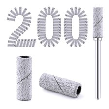 200 Pcs Nail Drill Bits Small Sanding Bands with 3.1mm Mandrel Bit, Mini Sand...