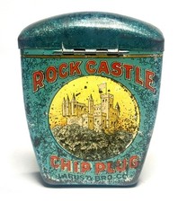 Nice Old Tin Litho Empty Rock Castle Brand Vertical Pocket Tobacco Tin Can