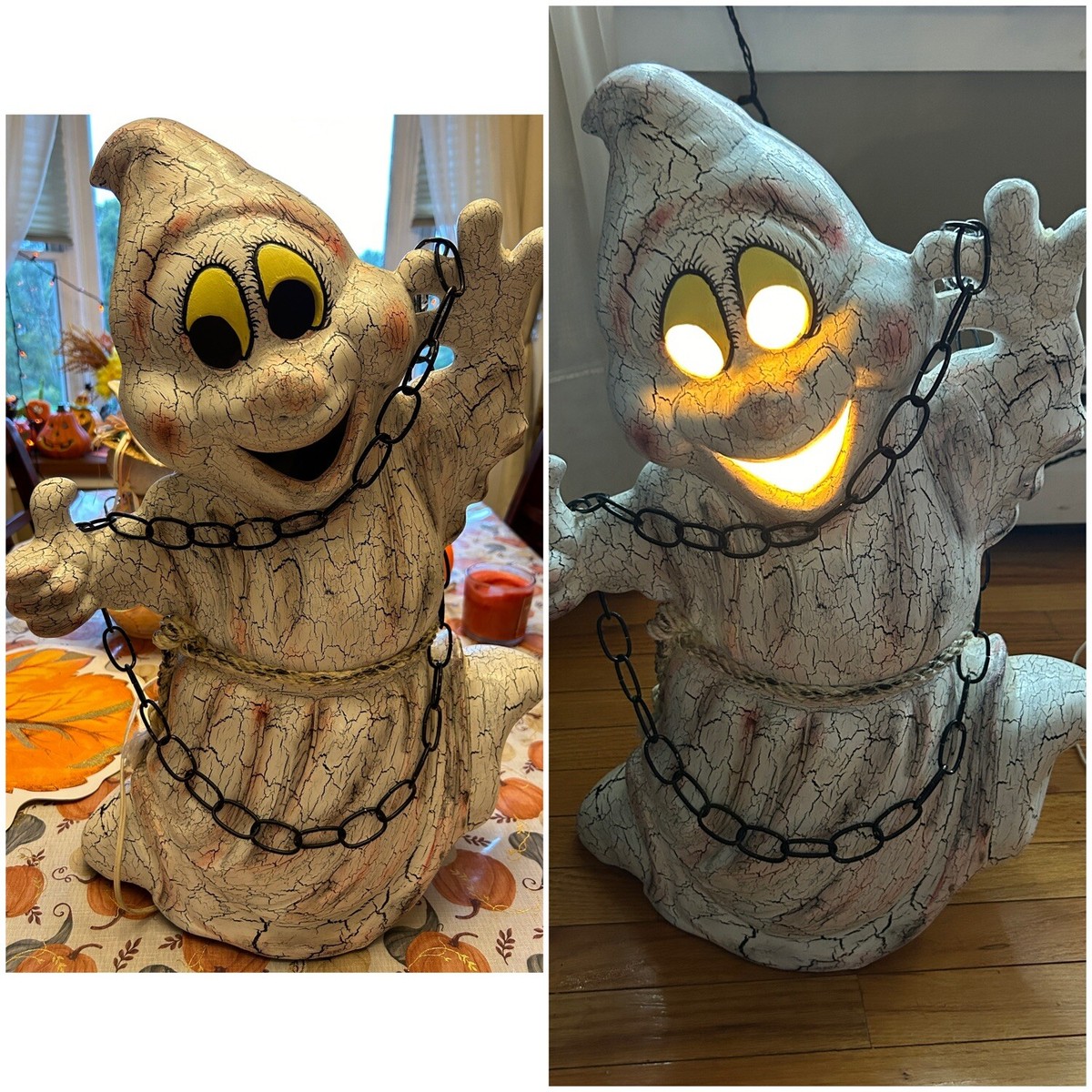 Vintage Halloween Ghost Holland Mold In Chains HUGE Ceramic Light