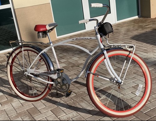 1963 Schwinn Pearl White Corvette 4 Jewel Chrome Rear Rack Vintage Bicycle - Picture 14 of 18