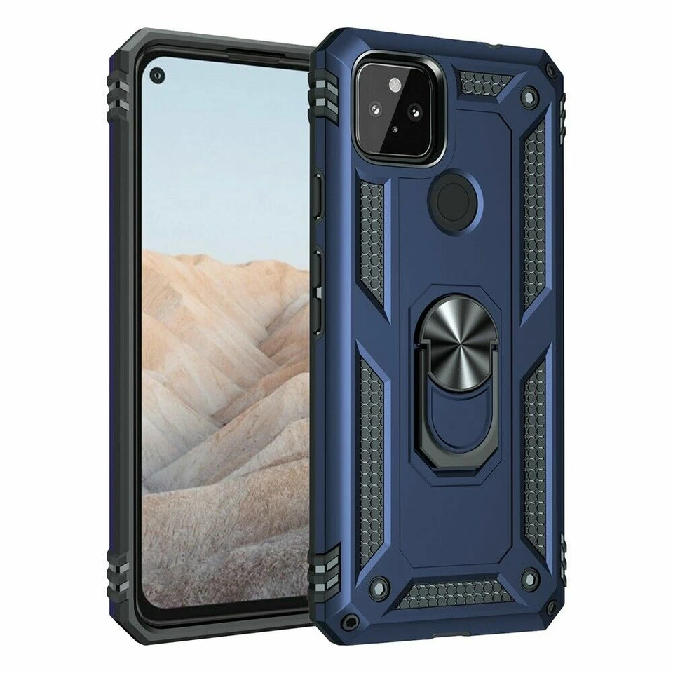 For Google Pixel 4 5a 5G Ring Kickstand Armor Shockproof Hybrid Phone Case - Image 3 of 4