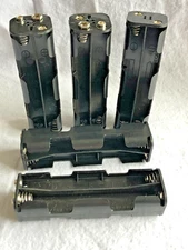 5 Battery cell holders for 8 AA batteries with 9 volt snap terminal