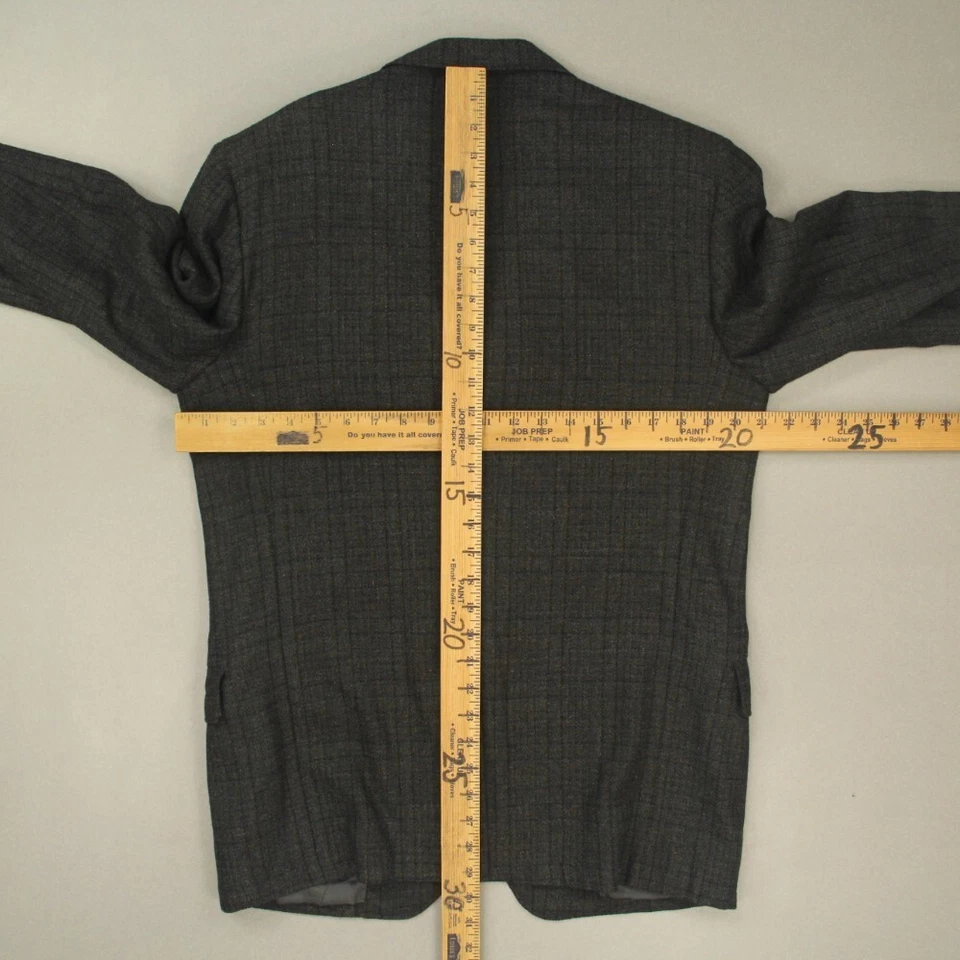 Clipper Craft Men Sport Coat Blazer Jacket Measure Size 42 Gray Plaid 1960s VTG - Image 3 of 4