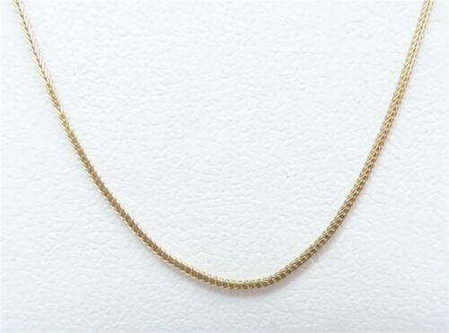 14k Yellow Gold ~0.7mm Wide Modified Wheat Chain Necklace 20" - Picture 1 of 5