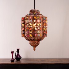 Bronze Ceiling Shade Moroccan Easy Fit Large Pendant Light Jewel Chandelier