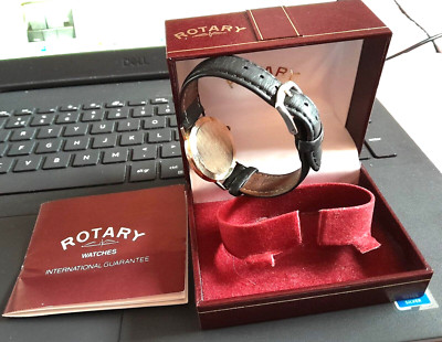 9KT GOLD DREHUHR MIT LEDERARMBAND OVP & GARANTIE TOP