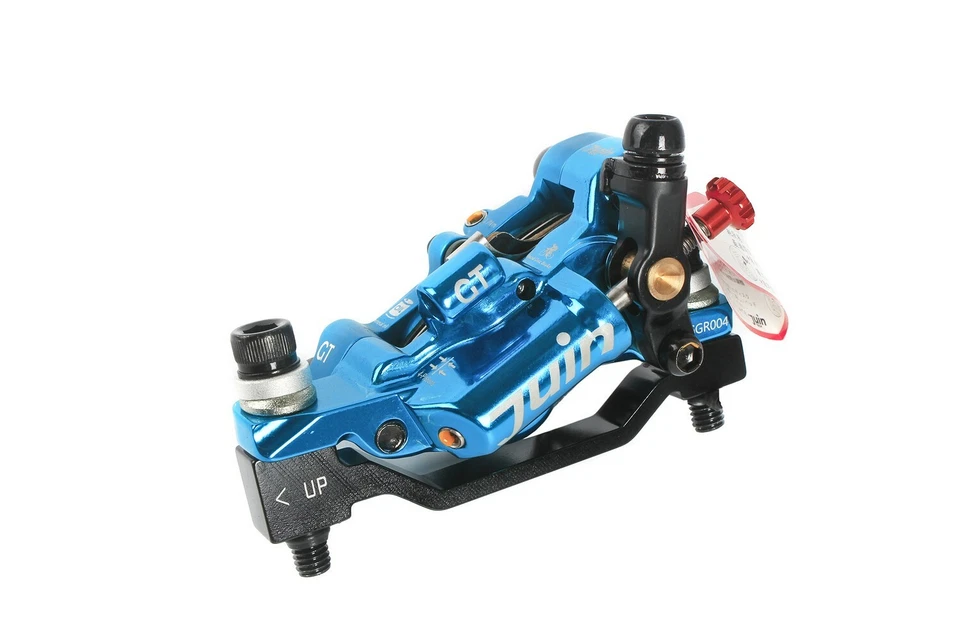 Juin Tech GT-P Mountain eBike Fahrrad Bike 4-Kolben Scheibenbremse Bremssattel Set blau - Bild 3 von 4