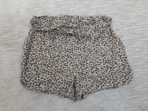 Aerie Women's M Leopard Animal Print Lyocell Ruffle Paper Bag Shorts High  Waist | eBay